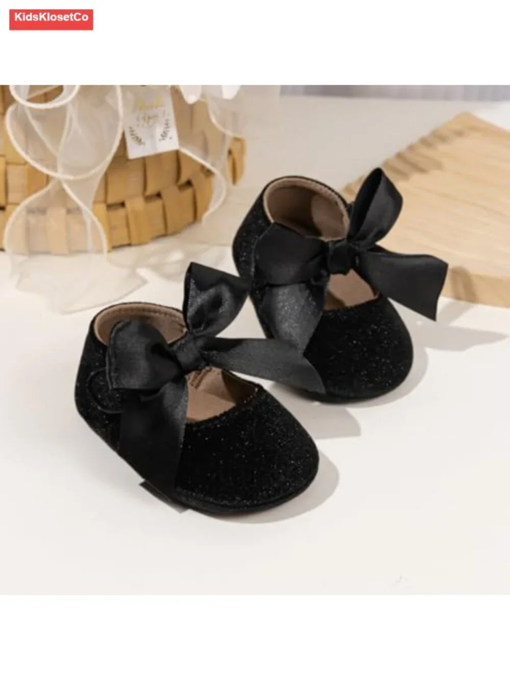 Infant Baby Girls Mary Jane Shoes Velvet Non-Slip Rubber Sole Ballet Slippers